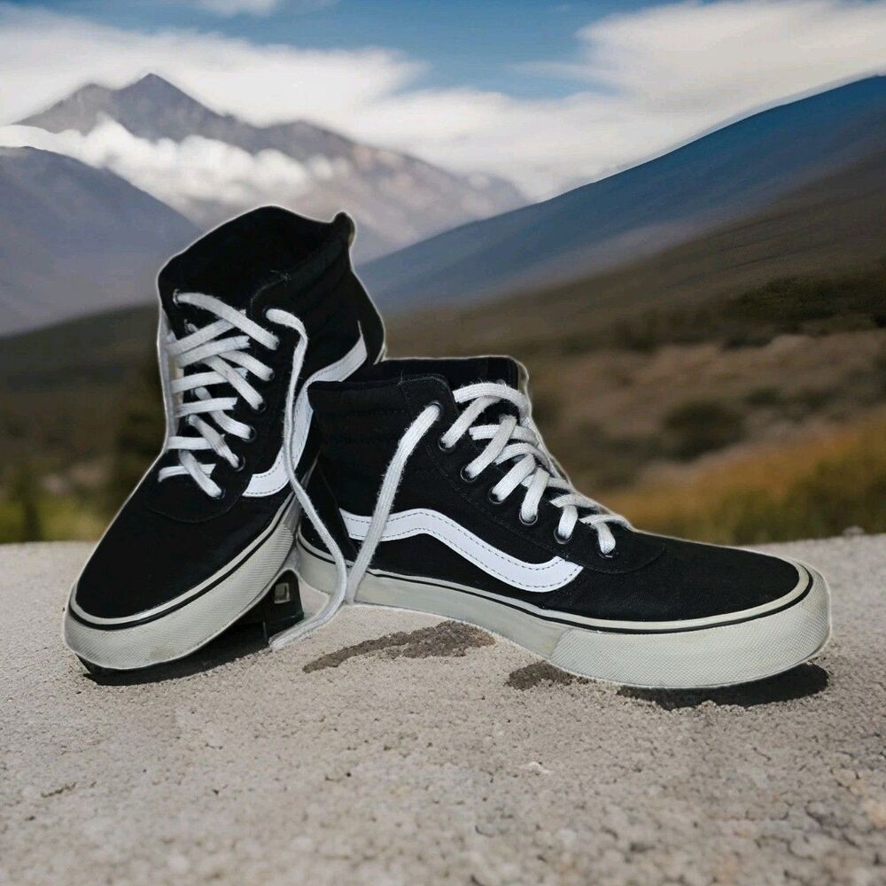 VANS Off The Wall‎ High Top SK8 Hi Classic Black White Women's Sz 7